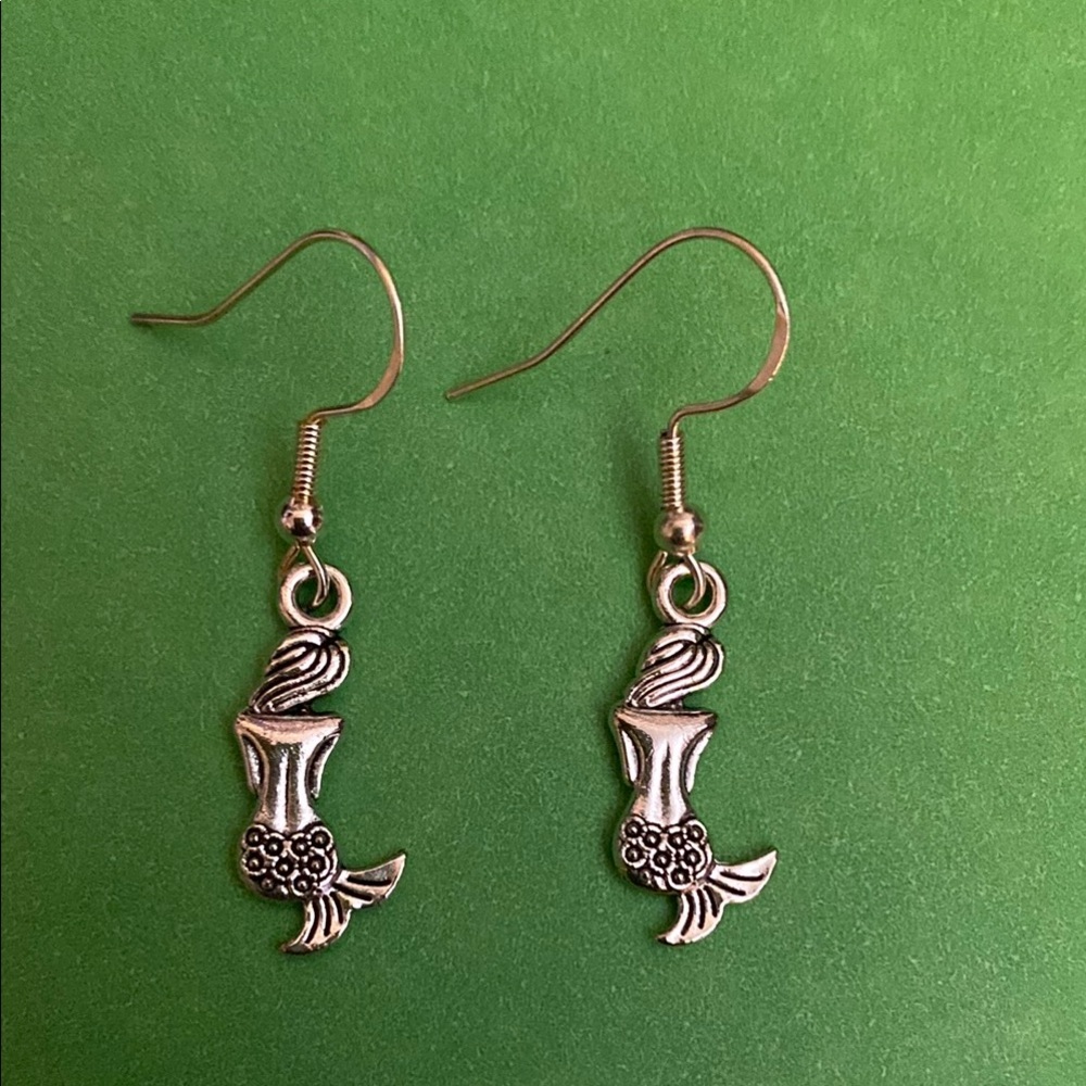 Silver Mermaid Dangle Earrings